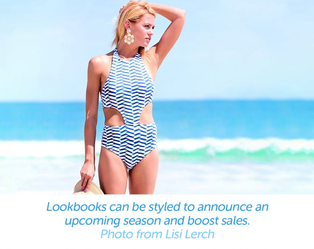 Lookbooks can be styled to announce an upcoming season and boost sales.
