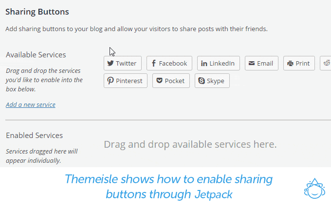 Enable sharing buttons through JetPack
