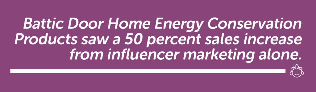I prodotti per il risparmio energetico della casa Battic Door utilizzano il marketing degli influencer.